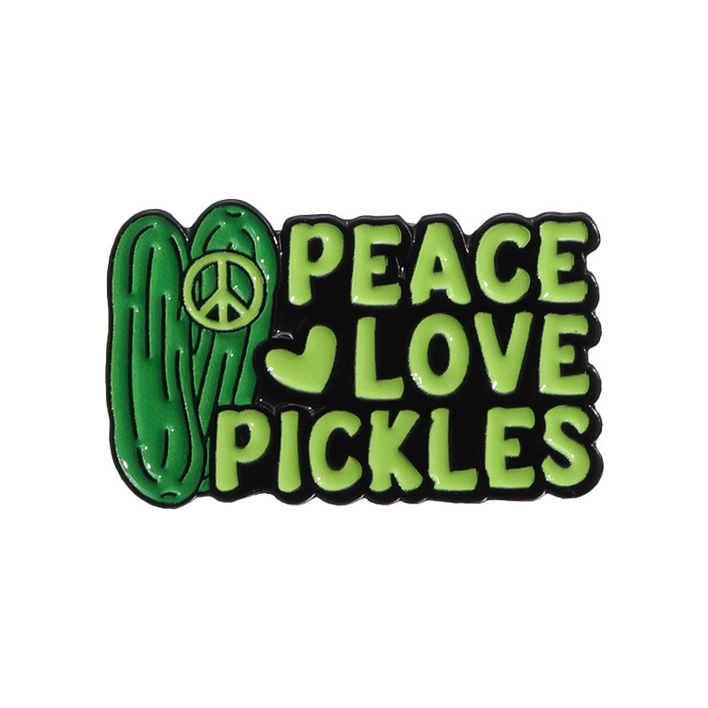 Green Versatile Brooch Vegetables Pickled Cucumber Pickles Cute Accessories Golden M Badge