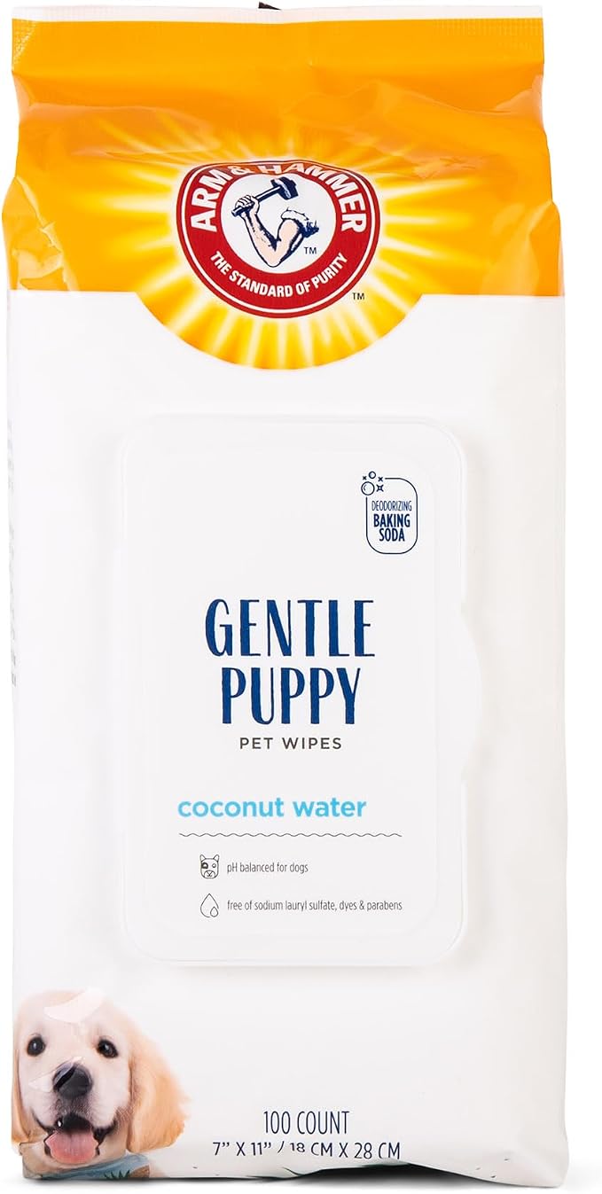 Arm & Hammer Puppy Grooming Wipes, Coconut Water, 100 Count
