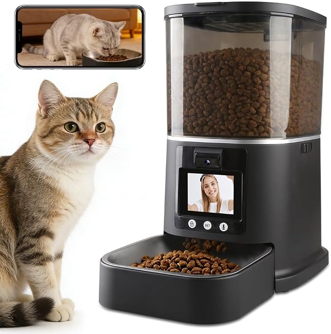 Automatic Cat Feeder with Camera Two-Way Video/Autio 5G WiFi, 5L