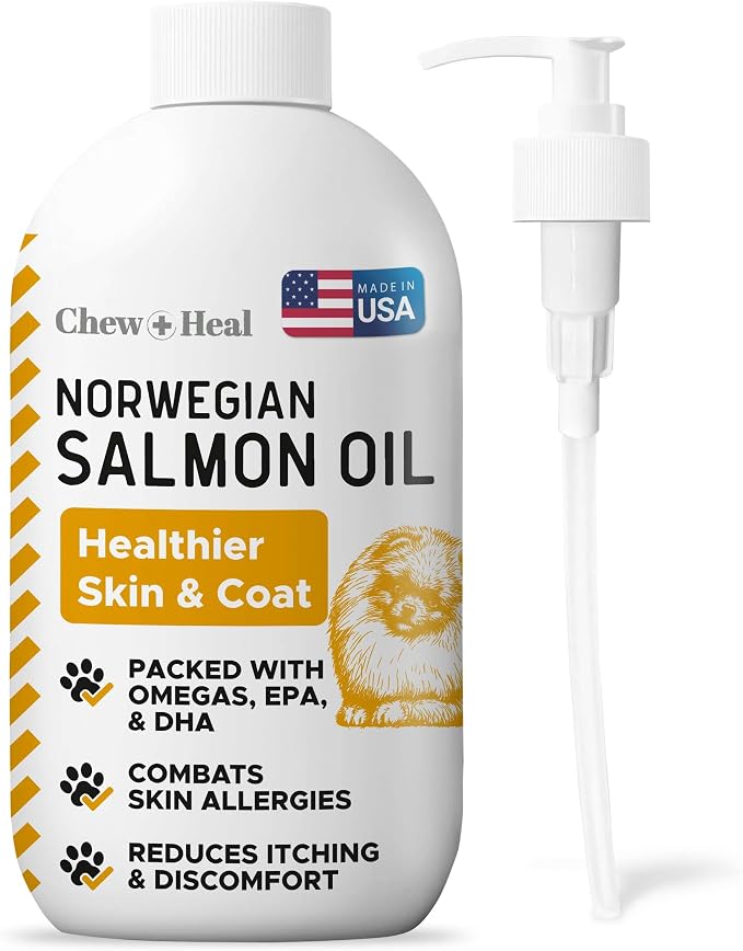 Salmon Oil for Dogs and Cats, 32 oz - Omega-Rich Supplement for Healthy Skin & Coat, Joint & Immune Support - All-Natural Fish Oil Liquid - Premium Pet Care, Made in USA