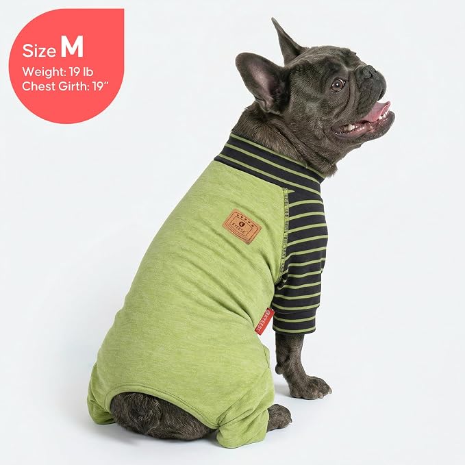 KYEESE Turtleneck Dog Pajamas for Small Dogs Warm Dog Onesie, Green