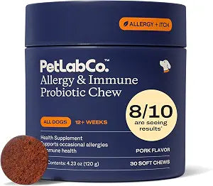 PetLab Co. Allergy & Immune Probiotic Chews, 30 Soft Chews, Pork