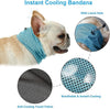 Dog Cooling Bandana Collar, Dog Bandanas Ice Instant Cooling Pet Bandana Scarf Collar Small Medium Dogs, Breathable Ice Towels Bulldog Cats Ice Collar Summer Cooling Towel Neck Wrap Leash Hole Blue