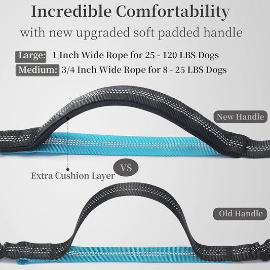 iYoShop Hands Free Dog Leash with Zipper Pouch, Large, 25-120 lbs, Black
