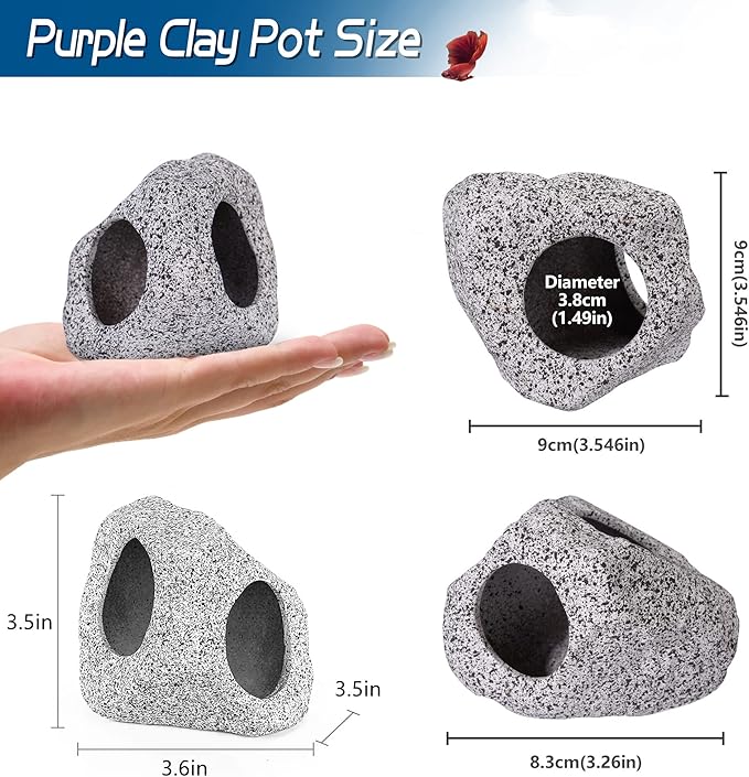 Ameliade Betta Fish Tank Rock Cave Decor Aquarium Accessories, Medium