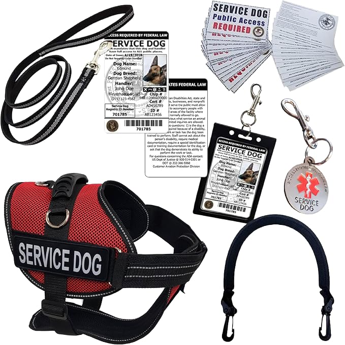ActiveDogs Full Service Dog Kit with Service Dog Vest Harness & ID Holder
