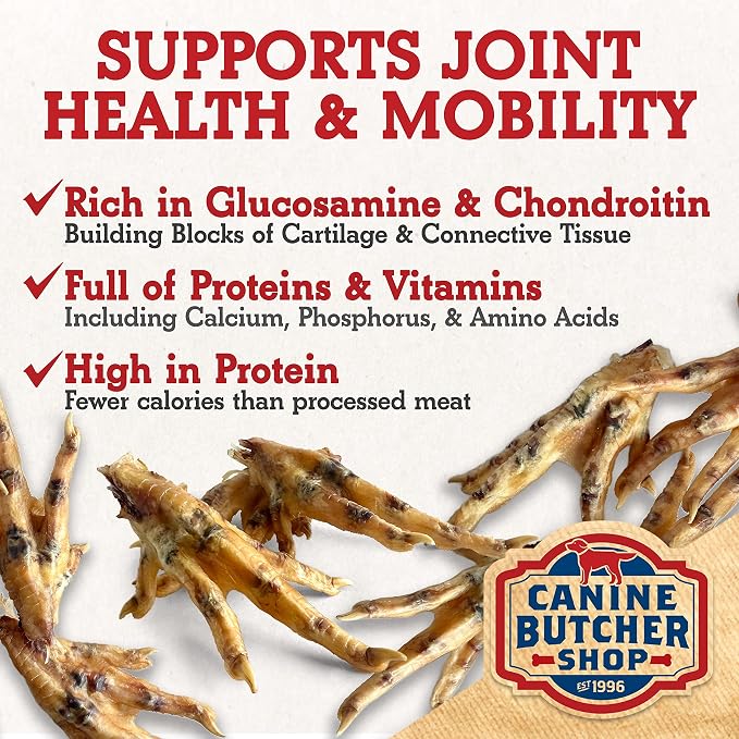 Chicken Feet for Dogs, All-Natural Dog Treats, 30 Ct