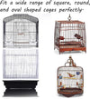 Tamu style Bird Cage Seed Catcher, Stretchy Mesh Skirt, 55-100 inch, White