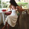 French-style Resort Slip Dress Sexy Open-back Solid Color High-waisted Figure-flattering
