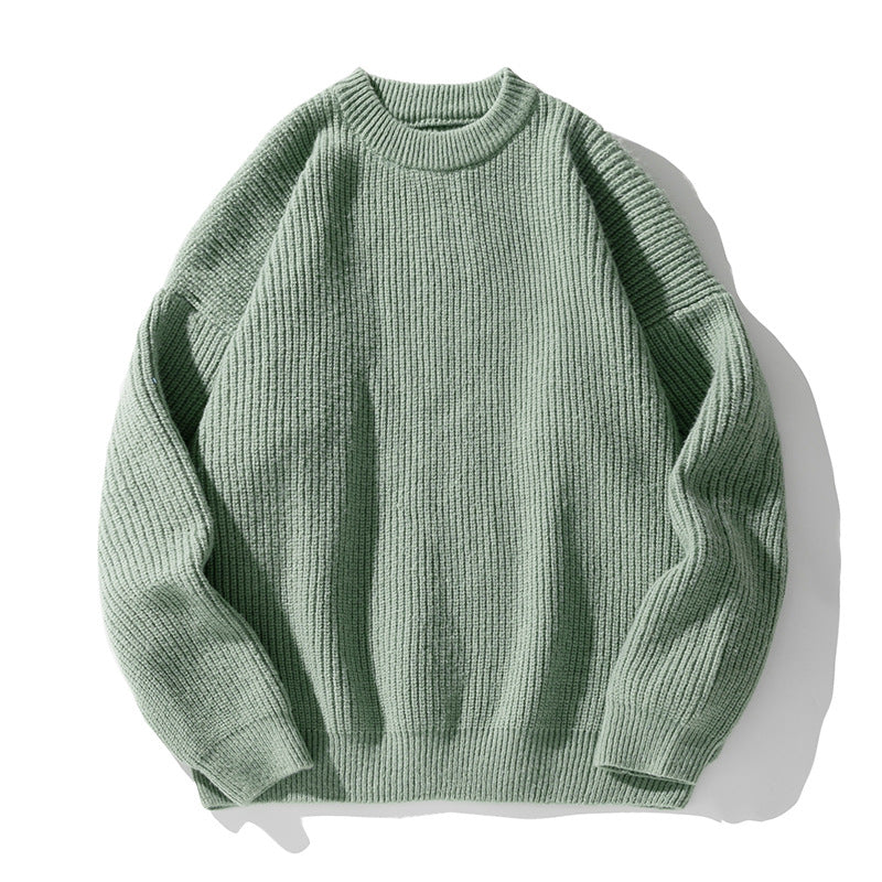 Thickened Chunky-Knit Crew-Neck Sweater For Men