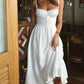 French-style Resort Slip Dress Sexy Open-back Solid Color High-waisted Figure-flattering