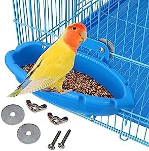 Bird Bath for Cage with 3 Balls Bird Tub Bowl Basin Hanging Birdbath Toy Pet Parrot Cage Budgie Accessories Shower Parakeet Cockatiel Water Shower Box Food Feeder Holder Tray Bird Cage Accessories