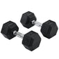 2x10kg Hex Dumbbells Set Rubber Dumbbells Weight Lifting Equipment Fitness Home Gym