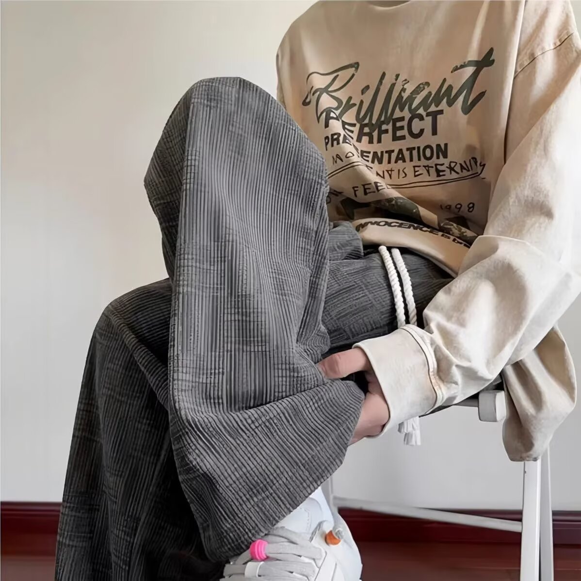 Casual Pants Sweatpants Loose-fitting Straight-leg