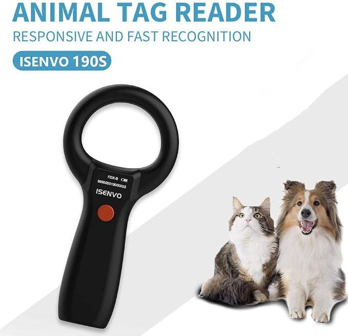 Pet Microchip Scanner, 15 Digit Pet Chip Scanner, Rechargeable(190S)