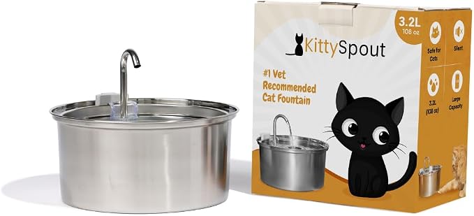 KittySpout Cat Water Fountain Filters for 108oz/3.2L… (4 Month Supply: 8 Filters & 8 Sponges)