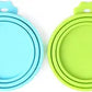 Comtim Pet Food Can Cover Silicone Can Lids for Dog and Cat Food(Universal Size,One fit 3 Standard Size Food Cans),Blue and Green