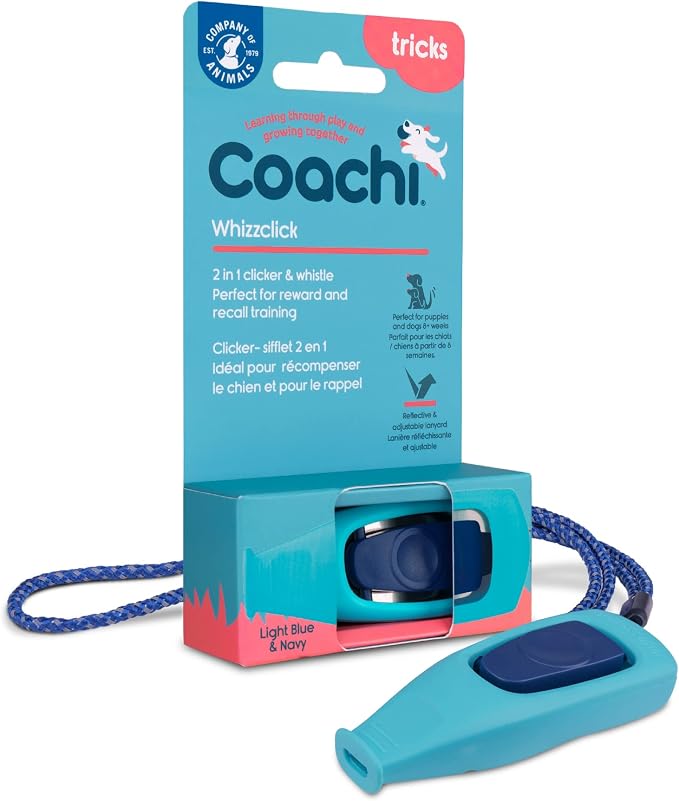 Company of Animals Coachi Whizzclick | Light Blue/Navy Button