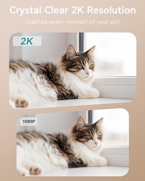 ZUMIMALL Pet Camera with Laser Toy, 2K WiFi Dog Cat Camera with Phone App