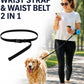 LOVN 2-in-1 Hands Free Retractable Dog Leash with Adjustable Waist Belt & Wrist Band, 13FT Extendable Strap for Small & Medium Dogs, Lazy Leash for Running Walking Jogging and Outdoor Activities