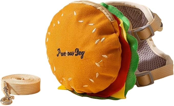 Adjustable Pet Puppies Self-Carrier Hamburger Bag for Dog Outdoor Training Hiking with Leash Bags Pet Backpack for Small Dogs