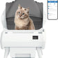 Automatic Cat Litter Box Self Cleaning - App Control, Open-Design, Smart Health Monitor, Suitable for Medium Cats and Kittens, Anti-Pinch Safety, Quiet Operation - White