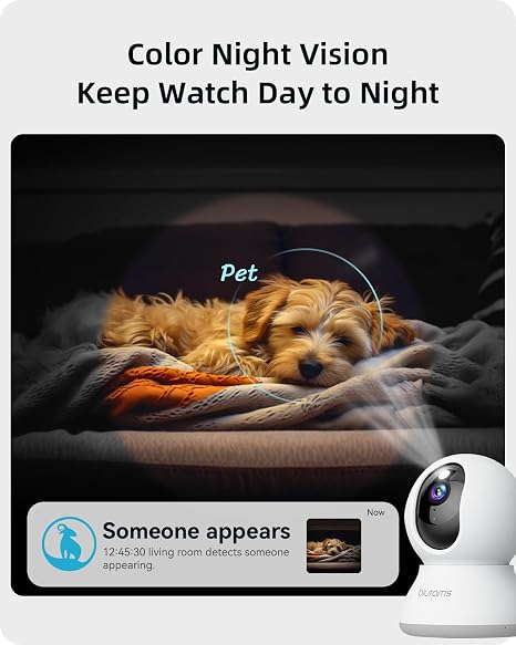 blurams Security Camera, 2K Indoor Camera 360° Pet Camera for Home Security