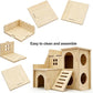 Wooden Hamster Hideout, Cage Accessories Small Pet Enrichment Toy