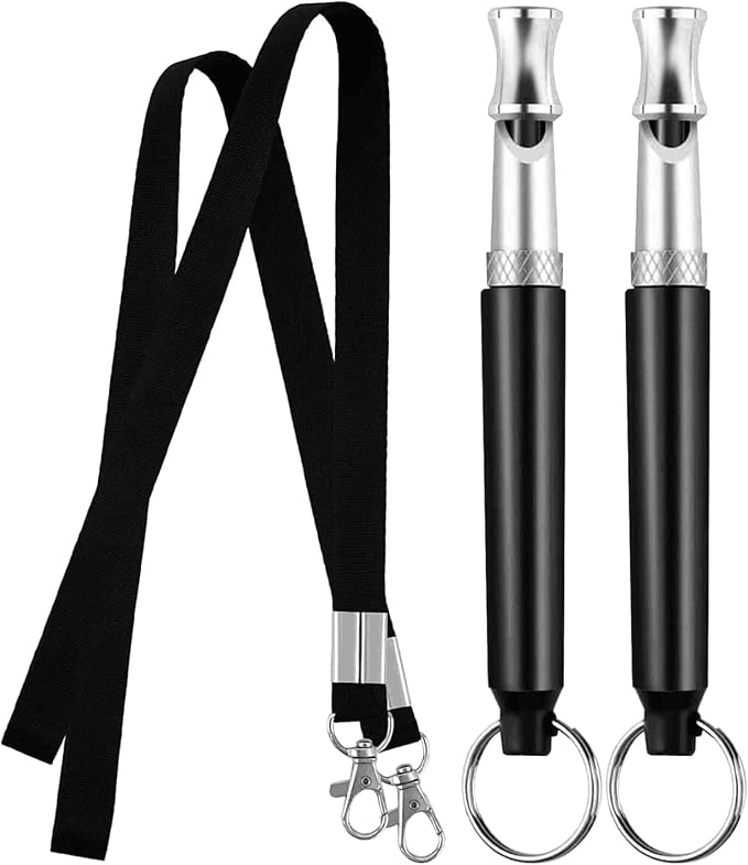 Dog Whistle, 2 PACK Ultrasonic Dog Whistle to Stop Barking Neighbors Dog, Adjustable Ultrasonic Silent Dog Whistle, Professional Recall Dog Training Whistles to Stop Barking Control Devices, Lanyard
