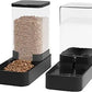 Automatic Cat Feeder and Water Dispenser in Set with Pet Food Bowl,Gravity Dog Waterer and Food Feeder for Small Medium Dog Cat Puppy Kitten Large Capacity(3.3L,Black)