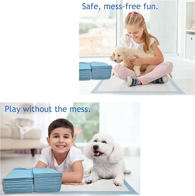 Puppy Pee Pads, 22 x 22 Inch 100 Count Dog Potty Training Pads Blue