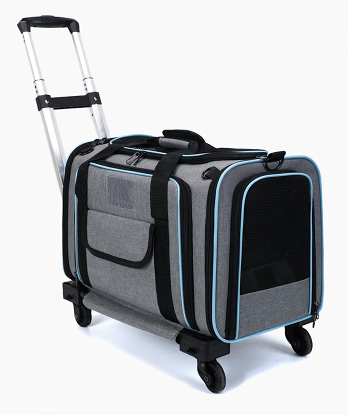 Airline Approved Expandable Pet Carrier with Wheels,Foldable Oxford Cloth Cat Dog Travel Trolley Bag [Object Object]