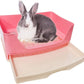 kathson Large Rabbit Litter Box Trainer, Potty Corner Toilet with Drawer Bigger Pet Pan for Adult Hamster, Guinea Pig, Ferret, Galesaur, Bunny and Other Animals (Pink)