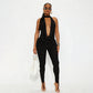 Womens Halterneck Backless Lace-Up Two-Piece Set