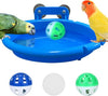 Bird Bath for Cage with 3 Balls Bird Tub Bowl Basin Hanging Birdbath Toy Pet Parrot Cage Budgie Accessories Shower Parakeet Cockatiel Water Shower Box Food Feeder Holder Tray Bird Cage Accessories