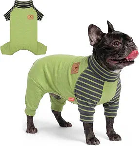KYEESE Turtleneck Dog Pajamas for Small Dogs Warm Dog Onesie, Green