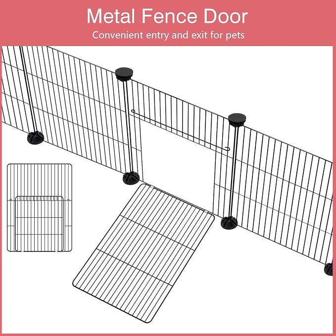 VISCOO 12 Panels Small Animal Playpen, 48" x 24" x 16" Guinea Pigs Cages