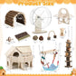 11 Pcs Hamster Cage Accessories, 9.5" Wooden Gerbil Wheel