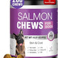 Omega 3 Skin and Coat Supplement for Dogs 200 Chews Dog Fish Oil Supplements with EPA & DHA Fatty Acids Dry Skin Relief for Dogs Shedding Allergy Itching Promotes Heart Hip Joint Health