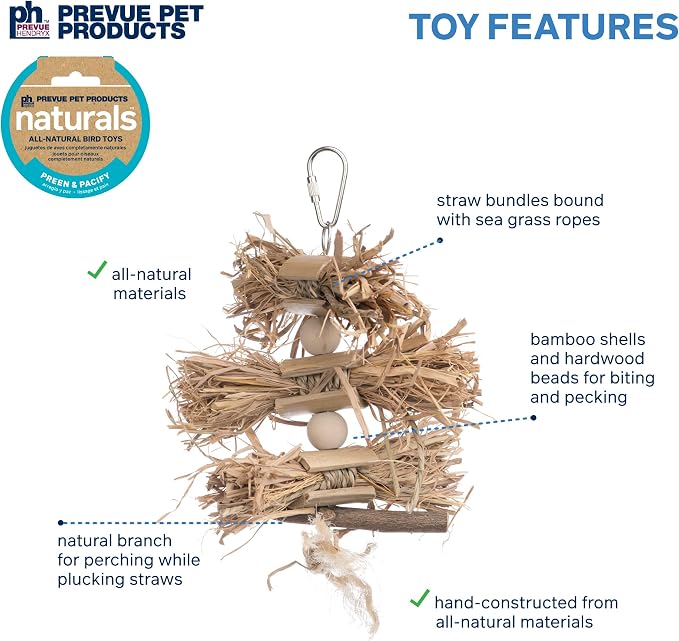 Prevue Pet Products Naturals Preen & Pacify Woodland Harvest Bird Toy