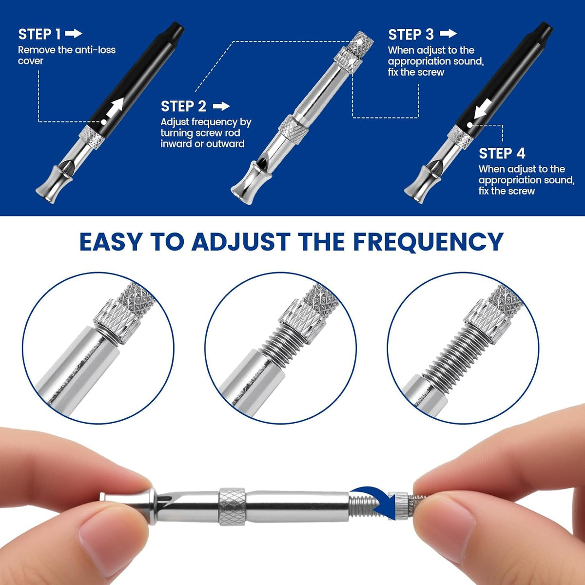 2 Pack Dog Whistle - Dog Whistle to Stop Barking Neighbor's Dog & Long Range Recall, Adjustable Ultrasonic Silent Dog Whistle with Lanyard for Training Recall, Professional Obedience (Black & White)