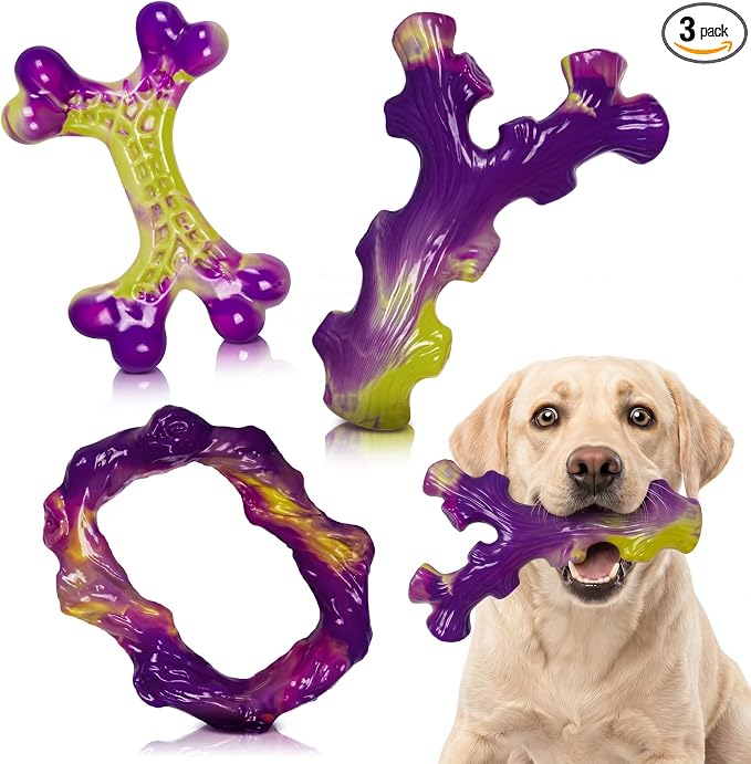 Frienhund Tough Dog Toys for Aggressive Chewers 3 Pack, Indestructible Dog Toys for Large Dogs, Dog Chew Toys, Aggressive Chew Toys to Keep Them Busy, Dog Toy for 30-75lbs Medium/Large Breeds