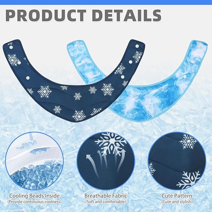 KOOLTAIL Dog Cooling Bandana, 2 Pack Instant Cooling Vest Pet Ice Scarf Adjustable, Summer Outdoor Ice Neck Cooler Towel Neck Wraps, Pet Chill Out Scarf Cooler Prevent Sunstroke in Hot Summer, Blue