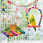 Bird Parakeet Toys - Swing Hanging Standing Chewing Hammock Climbing Ladder Bird Cage Colorful Toys Suitable for Budgerigar, Parakeet, Conure, Cockatiel, Mynah, Love Birds, Finches