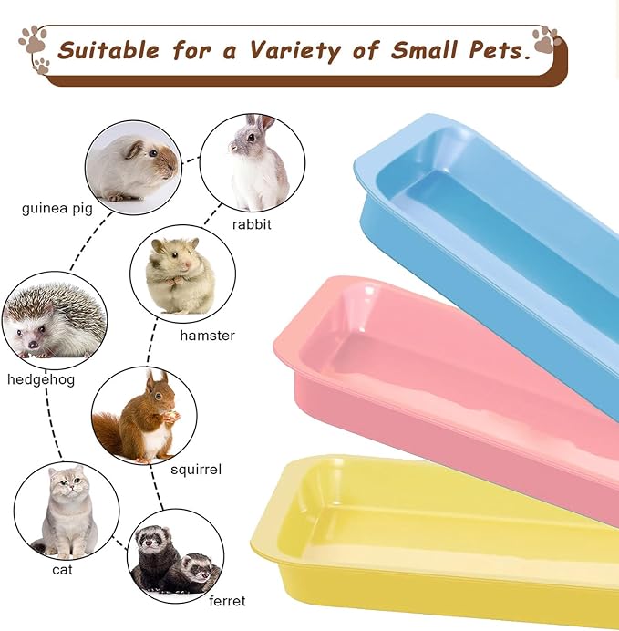 3 Pcs Kitten Litter Box with 1 Scoop,9.6" Small Litter Pan Low Entry Waterproof Bunny Plastic Portable Nonstick Litter Box,Multi Color Litter Tray Travel Toilet for Small Pet Guinea Pig Rabbit