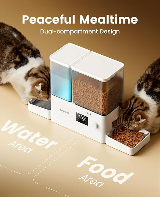 oneisall Automatic Cat Feeder and Water Dispenser, 36Cups/8.5L