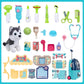 Magic4U Pet Care Carrier Suitcase Toy, 29 Pcs Veterinarian Playset for Kids