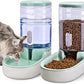 Kacoomi Automatic Dog Cat Feeder and Water Dispenser Gravity Food Feeder and Waterer Set with Pet Food Bowl for Small Medium Dog Puppy Kitten, Large Capacity 1 Gallon x 2