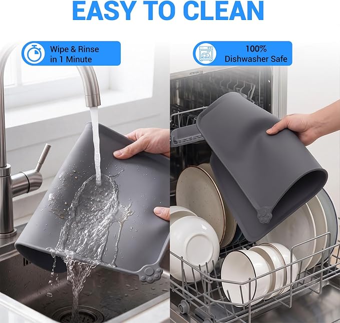 Reopet Silicone Pet Feeding Mat - Waterproof & Non-Slip Dog Cat Placemat