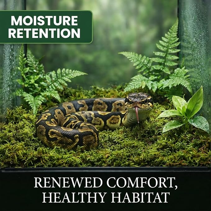 Sukh Sphagnum Moss for Reptiles - Green Terrarium Moss Substrate, 5oz